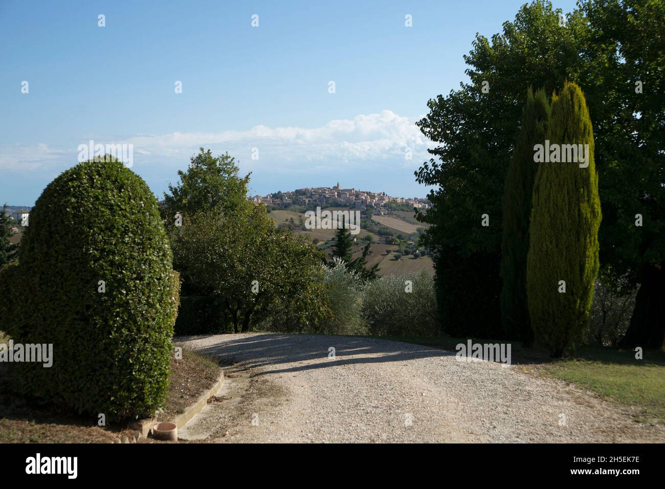 View of Monte San Giusto, Marche, Italy, Europe Stock Photo