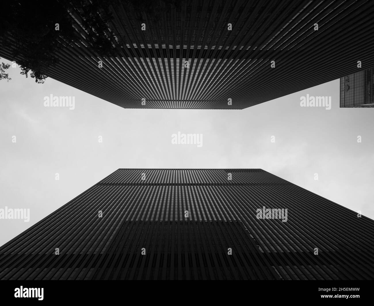 Monochromatic image of the combined towers from 1251 and 1211 Avenue of the Americas. Stock Photo