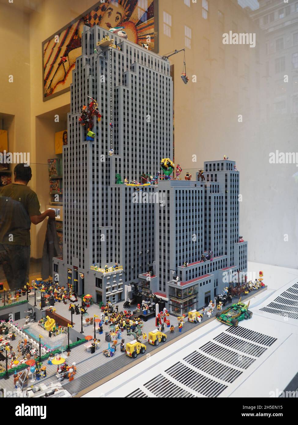 Recreation of the Rockefeller Center in the display of the Lego Store  situated in New York City Stock Photo - Alamy