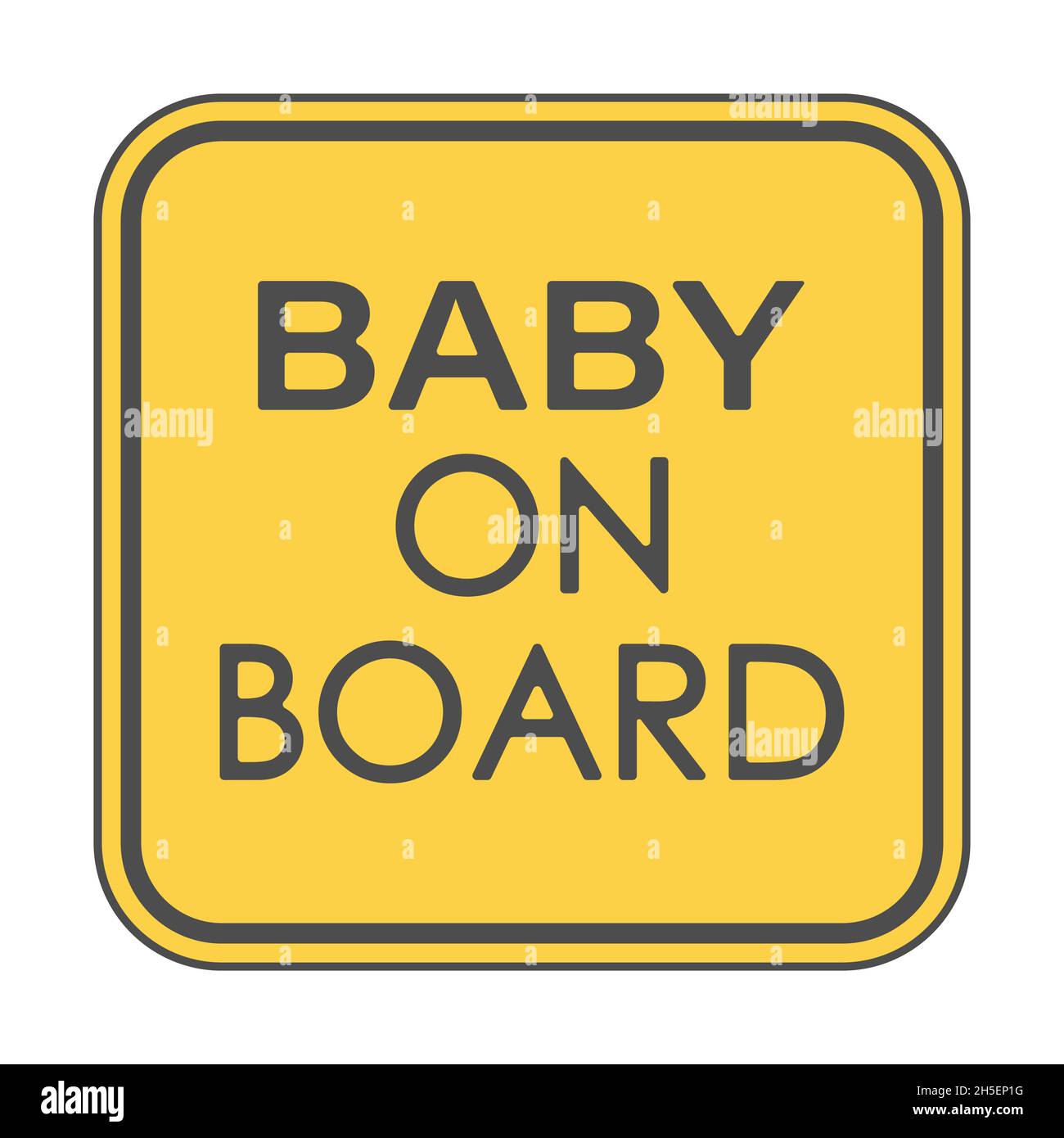 BABY ON BOARD. A square plaque with an inscription. Vector illustration