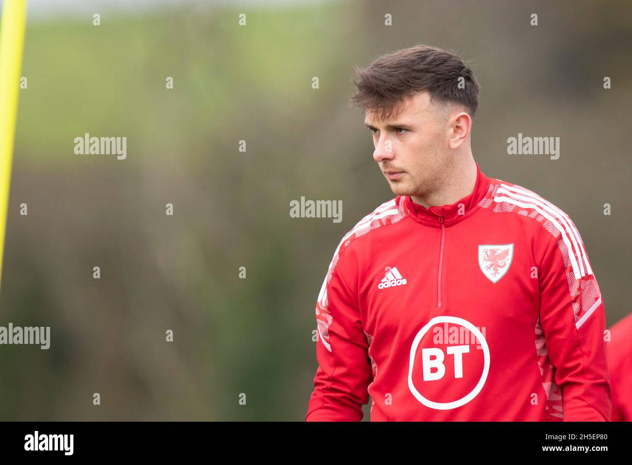 Hensol, Wales, UK. 09th Nov, 2021. Mark Harris during Wales national  football team training at Vale Resort ahead of the side's final two World  Cup 2022 qualification matches against Belarus and Belgium.