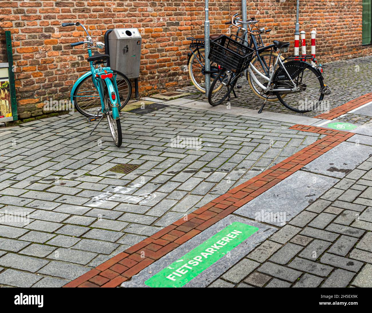 Bicycle parking in Zutphen, Netherlands Stock Photo