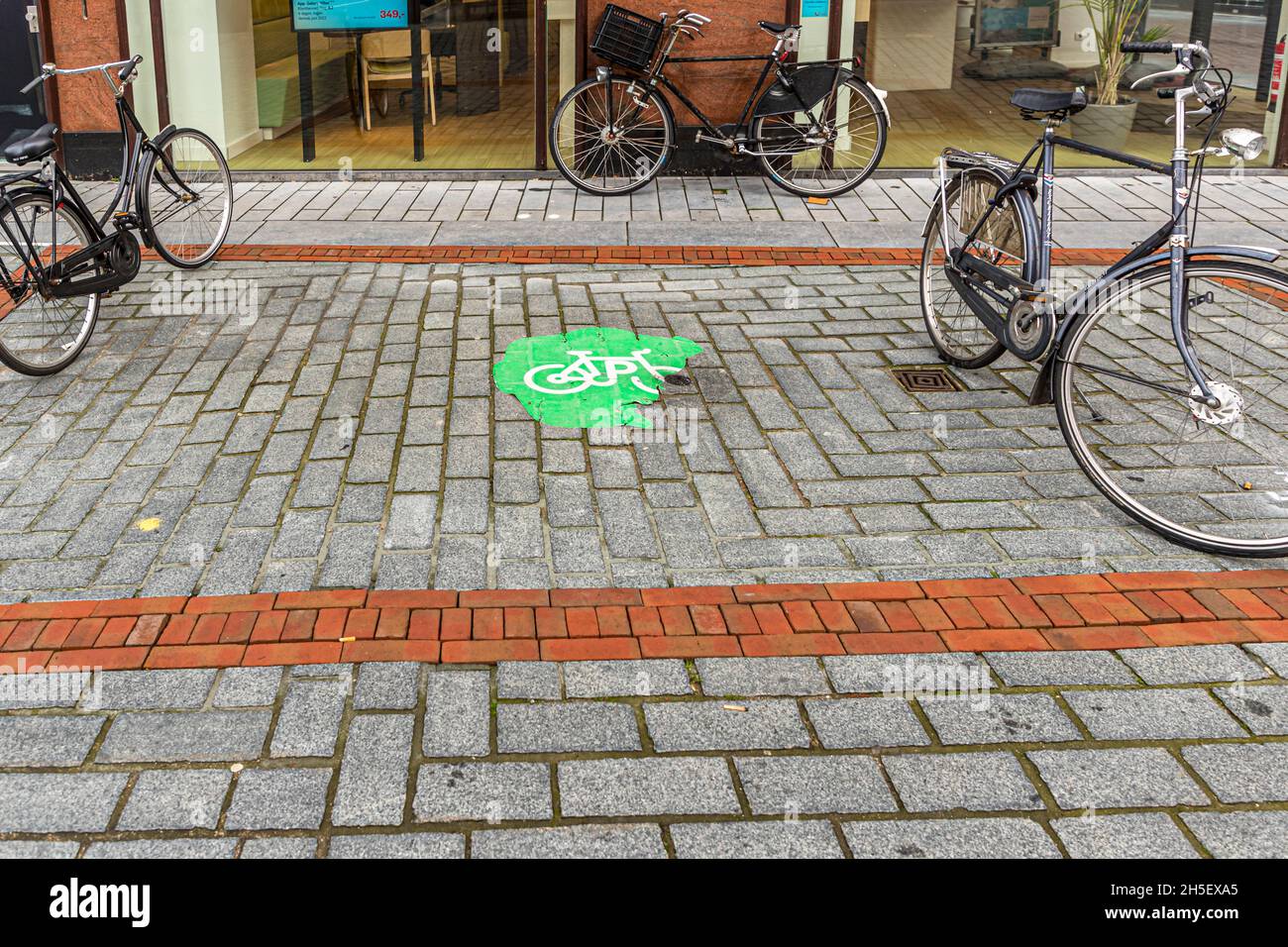 Bicycle parking in Zutphen, Netherlands Stock Photo