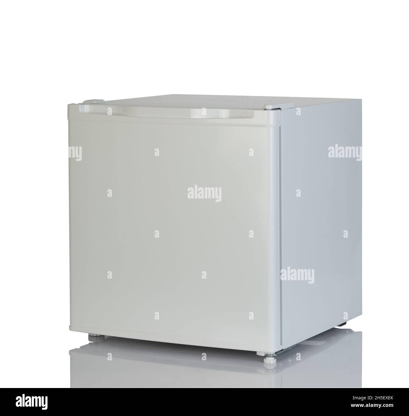 White small refrigerator isolated on white background Stock Photo