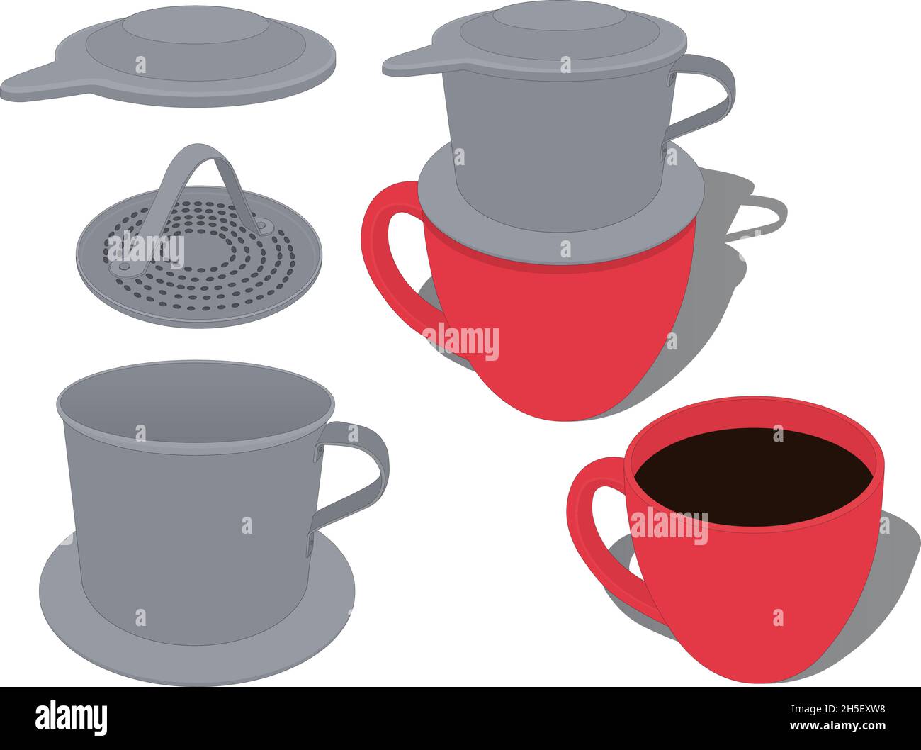 Vietnamese phin coffee maker Stock Vector Images Alamy