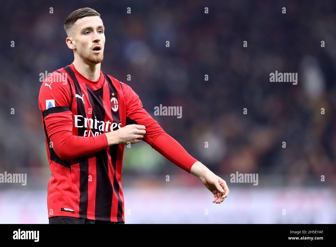 Alexis Saelemaekers of Ac Milan looks on during the Serie A match between Ac  Milan and Fc Internazionale Stock Photo - Alamy