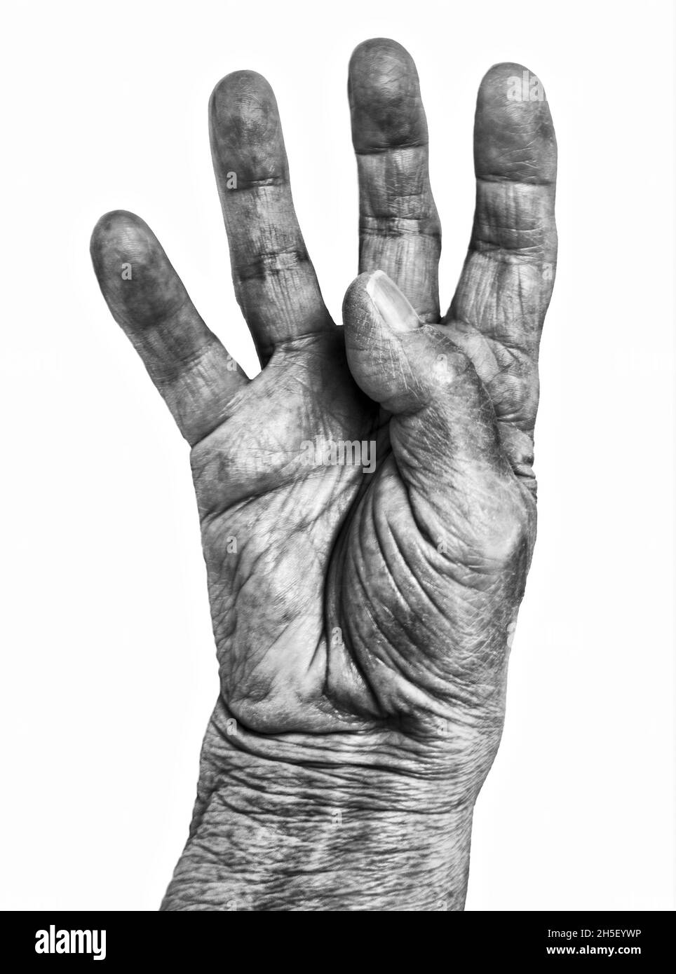 four old hand gesture Stock Photo