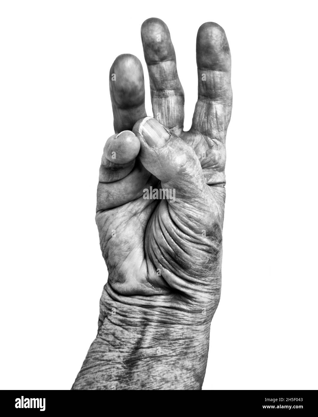 three old hand gesture Stock Photo