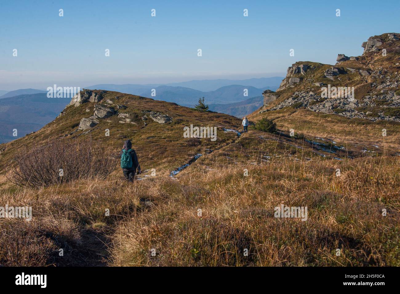 View of hills of Water Dividing ridge covered in forest and trees under ...
