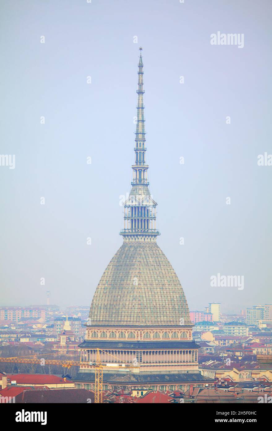 Mole Antonelliana Dome symbol of Turin . Landmark building in Torino