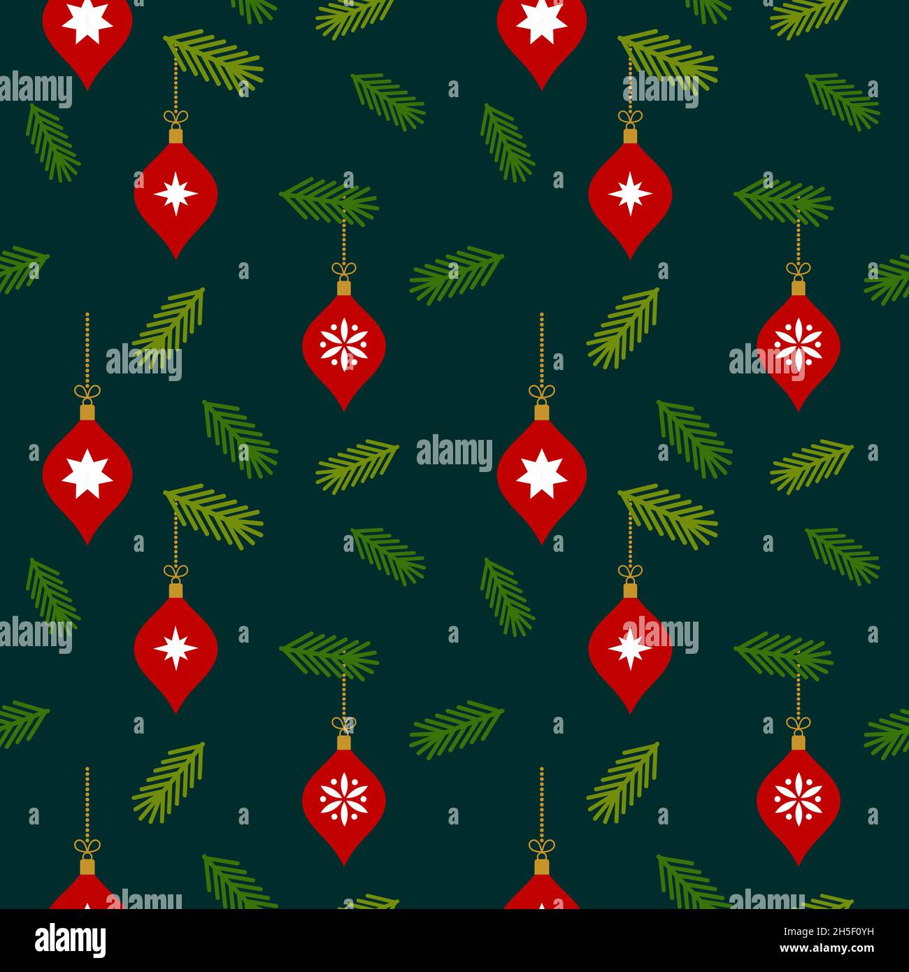 Christmas tree ornaments seamless pattern. Vector illustration Stock ...