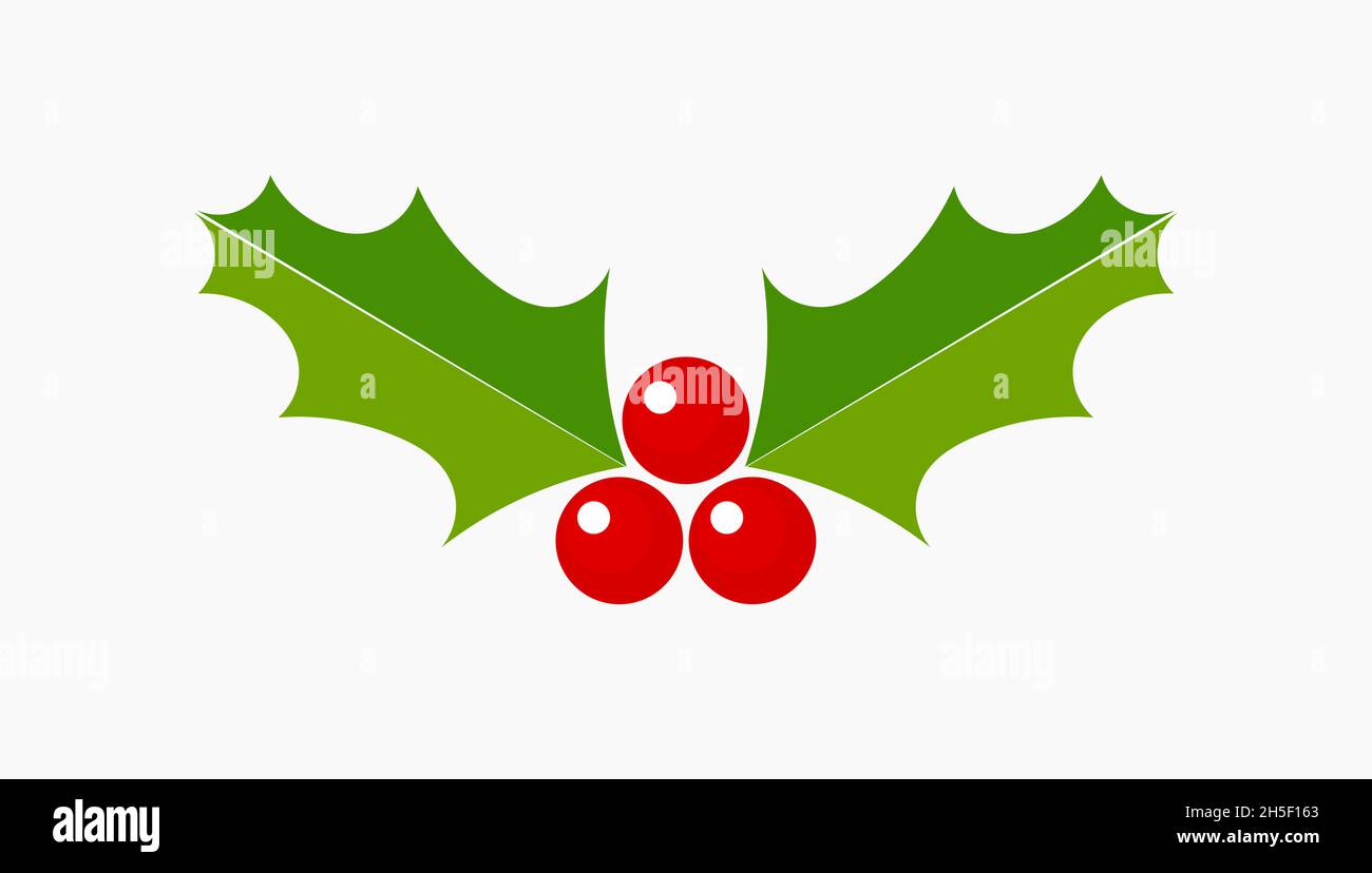 Christmas holly berries plant symbol. Vector illustration Stock Vector ...