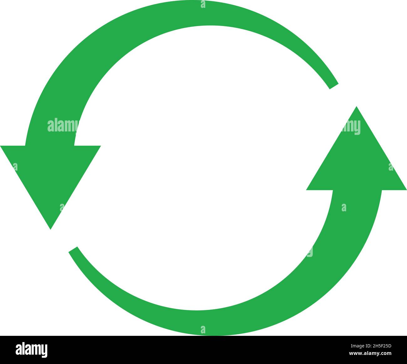 Circle of two green round arrows. Recycling symbol Stock Vector