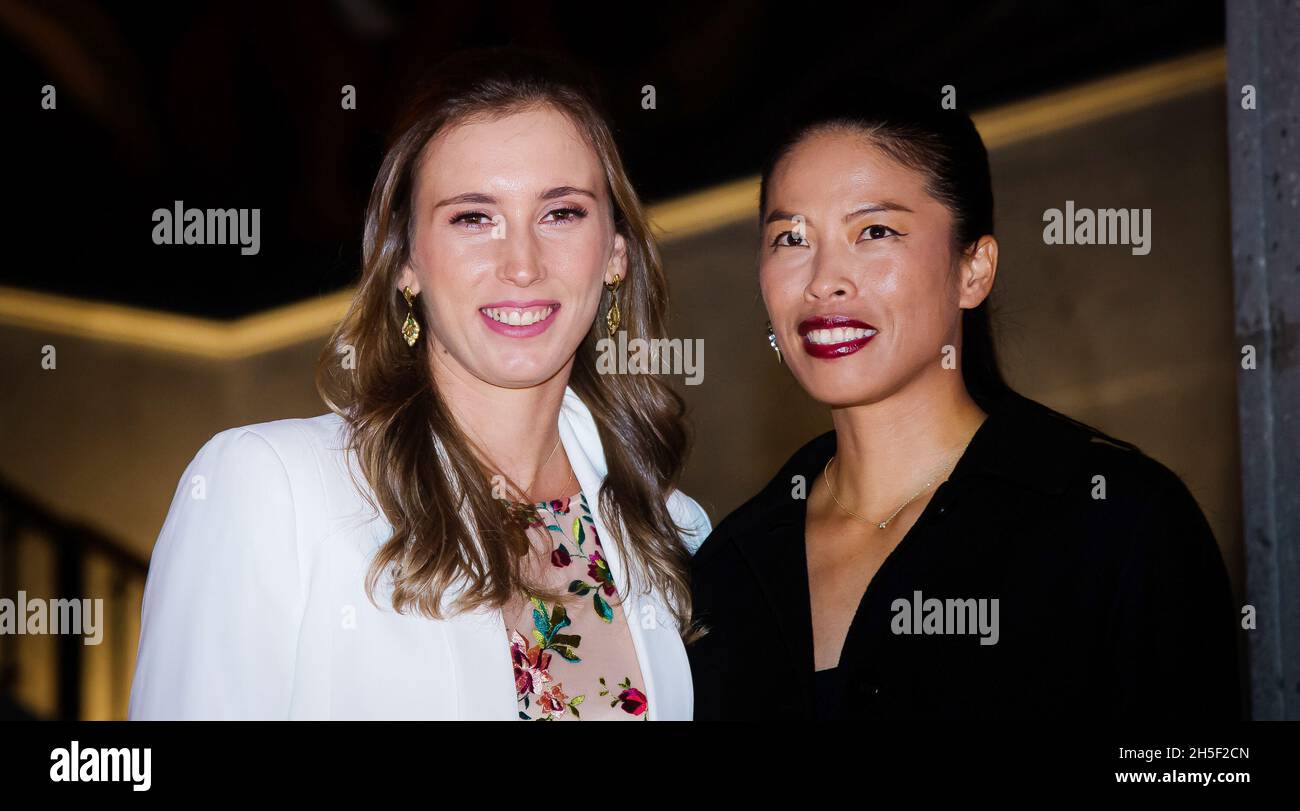 Elise Mertens of Belgium & Su-Wei Hsieh of Chinese Taipeh during the