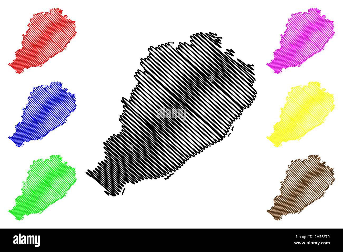 Ariyalur district (Tamil Nadu State, Republic of India) map vector
