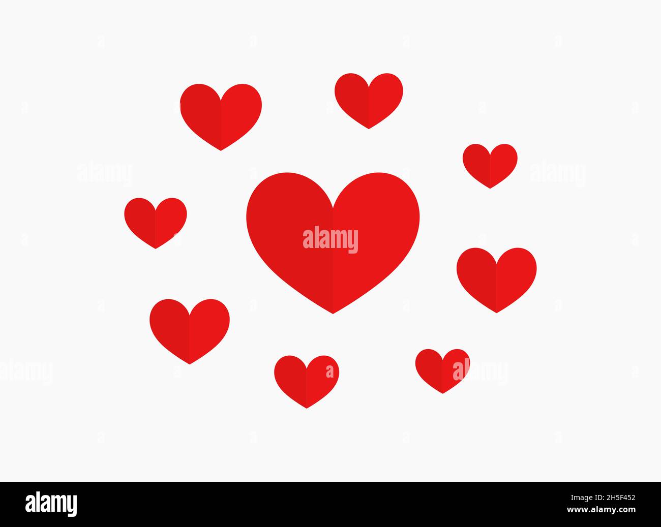 Cute red hearts love symbol. Valentine's Day Vector illustration Stock ...