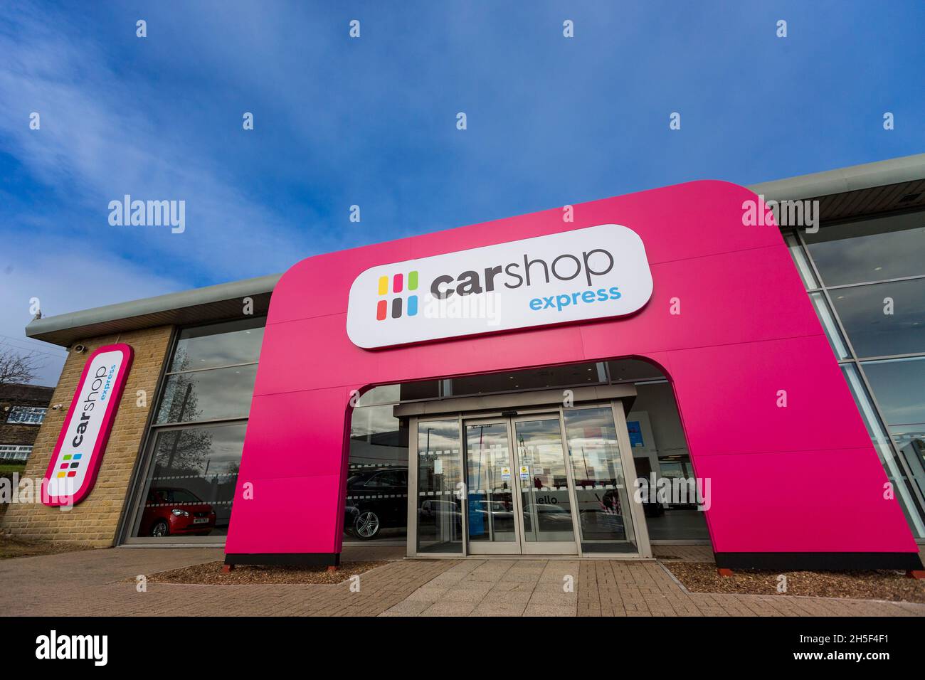 Carshop part of the Synter Group at Shelf, West Yorkshire, UK Stock Photo