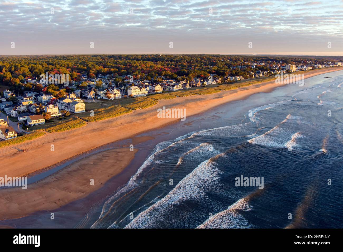 Aerial view of Old Orchard beach in Maine during autumn Stock Photo Alamy