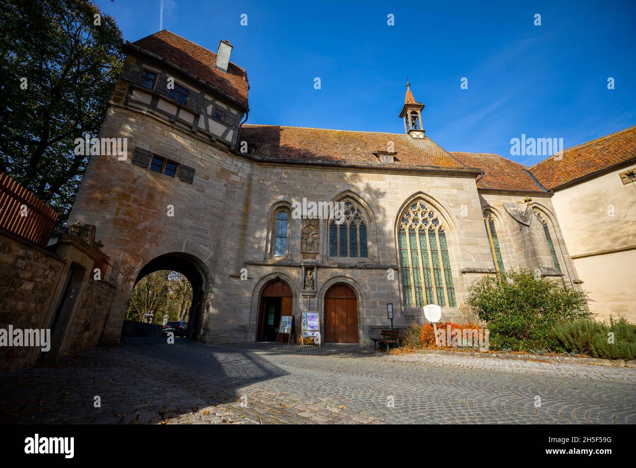 Rothenburg ob der Tauber, Germany - October 29, 2021: Sankt Wolfgang church Stock Photo