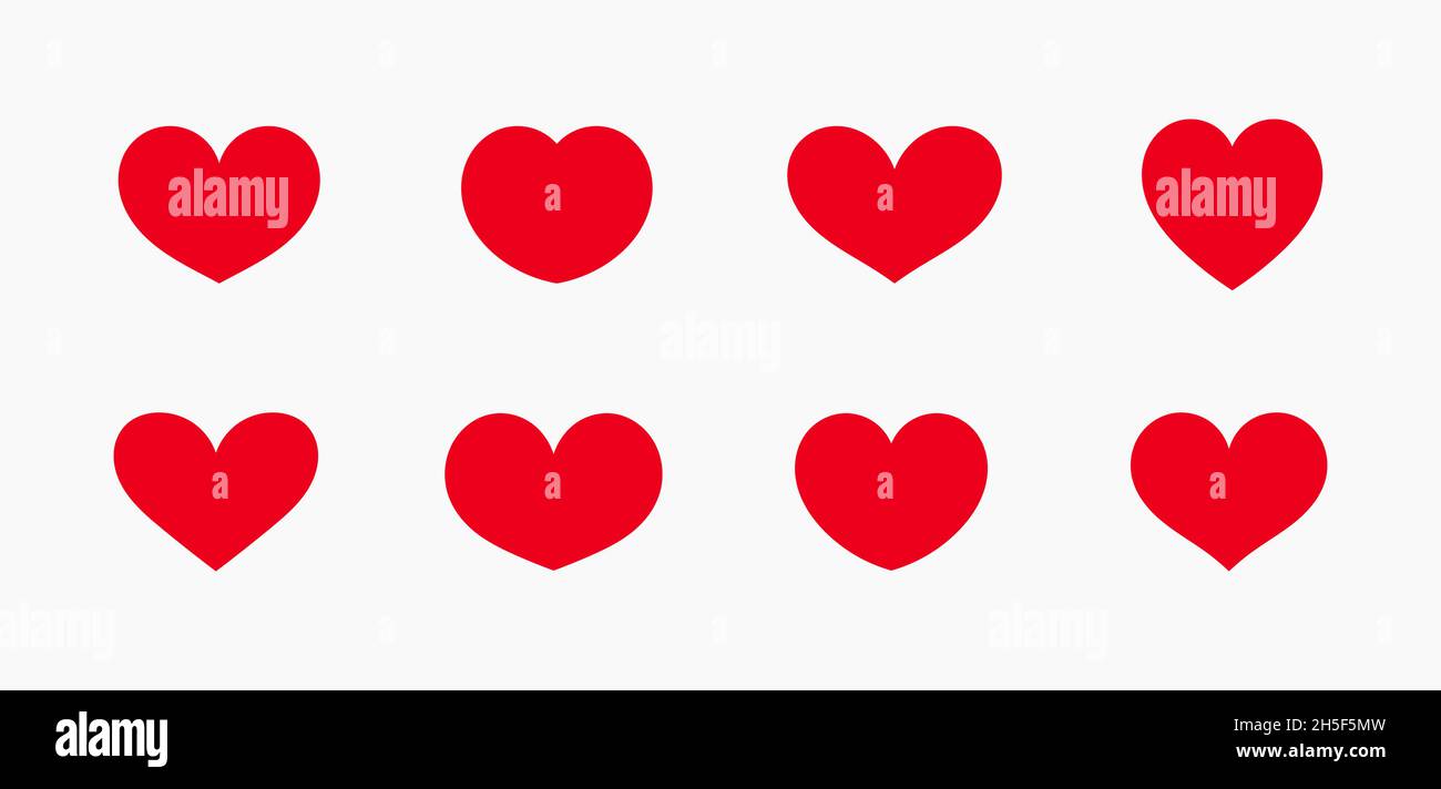 Red hearts icons set. Vector illustration Stock Vector Image & Art - Alamy