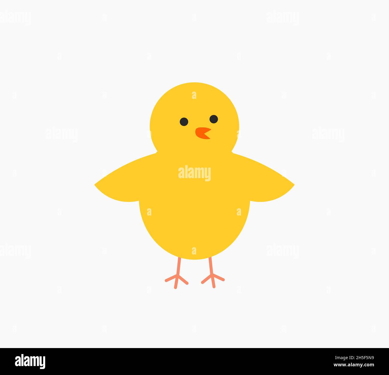 Cute yellow Easter chick bird. Vector illustration Stock Vector Image ...