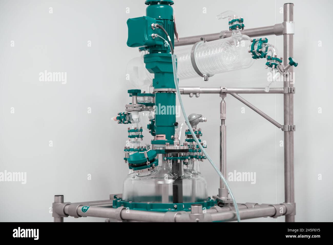 Small volume chemical reactor. Multitask pilot reactor for semi-industrial production. Stock Photo