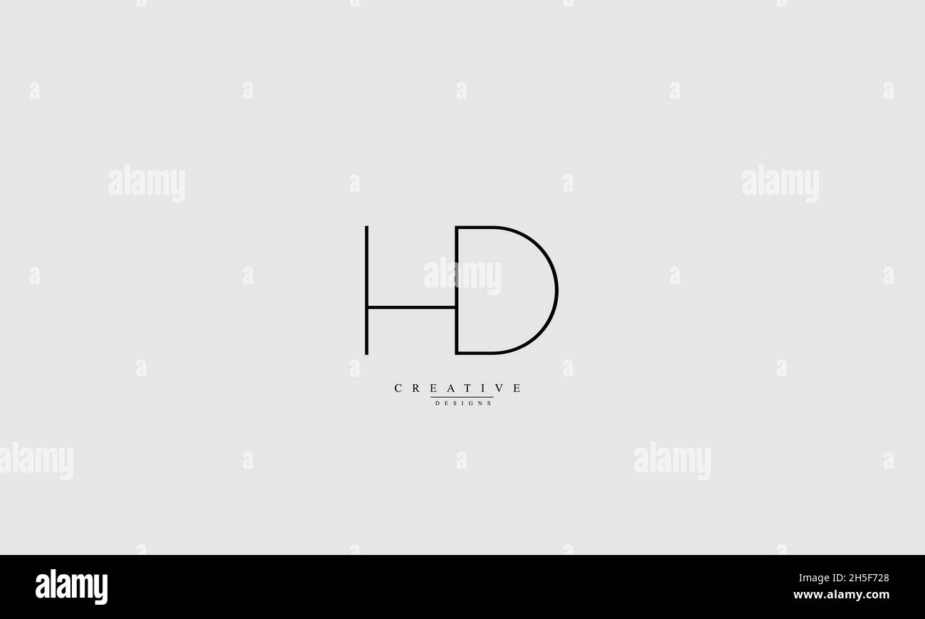 Alphabet letters Initials Monogram logo HD DH H D Stock Vector Image ...