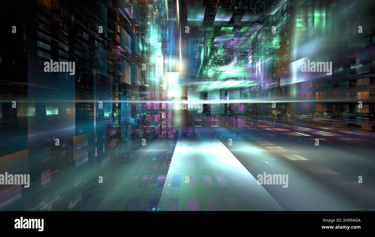 Modern Technology Layout Modern technological digital office space, design of buildings and ...
