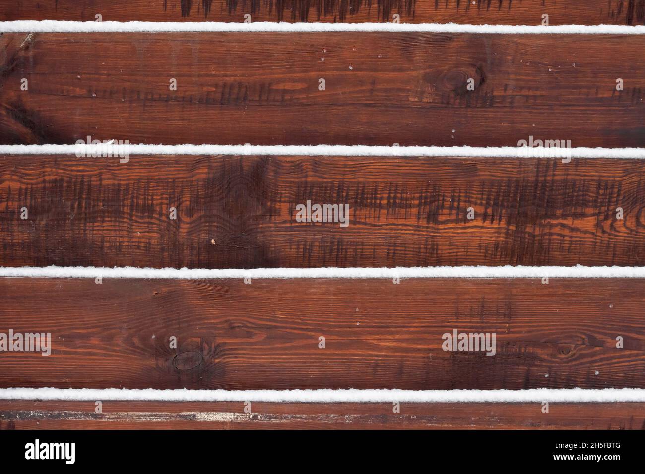 Wooden fence background with snow lying on the boards Stock Photo - Alamy
