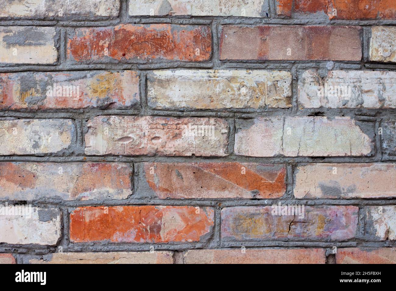 Old brick wall background closeup. Vintage brick wall texture Stock Photo