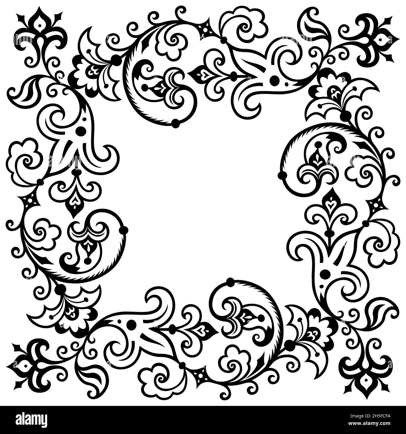 Black And White Nature Border Design