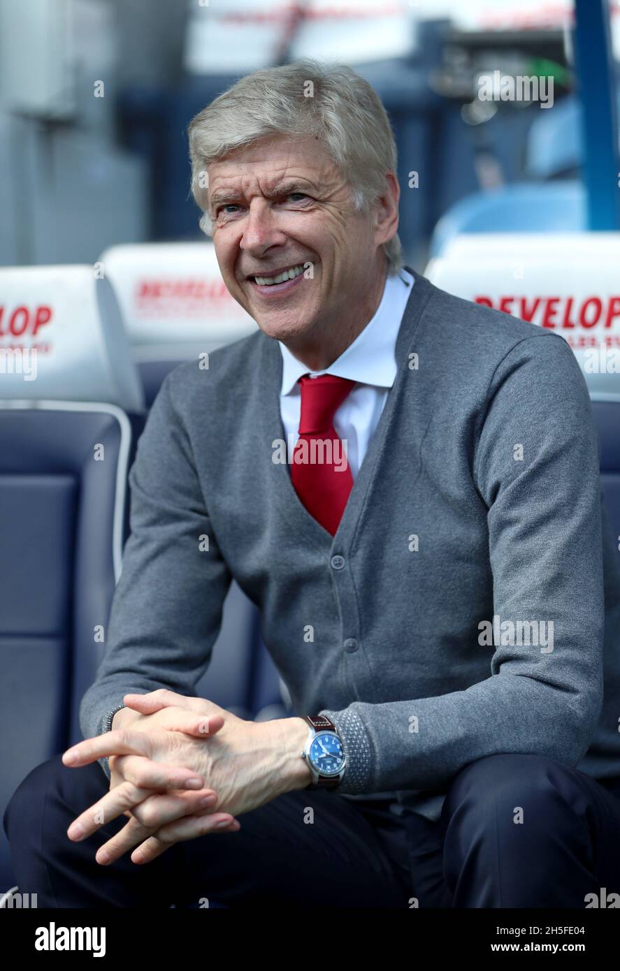 File photo dated 13-05-2018 of Arsenal manager Arsene Wenger before the Premier League match at the John Smith's Stadium, Huddersfield. The opposition to biennial World Cups is an 'emotional' response, according to Arsene Wenger. Issue date: Tuesday November 9, 2021. Stock Photo