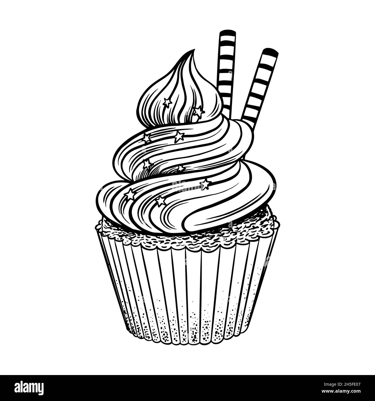 Free: Simple Cupcake Drawing at PaintingValley.com | Explore collection ...  - nohat.cc