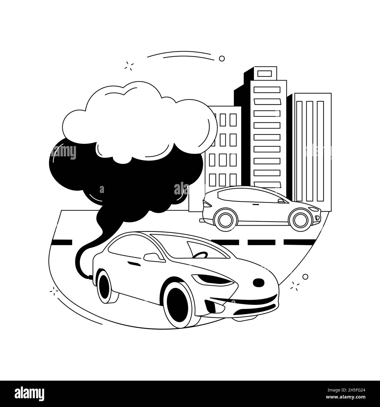 Motor vehicle pollution abstract concept vector illustration. Stock Vector