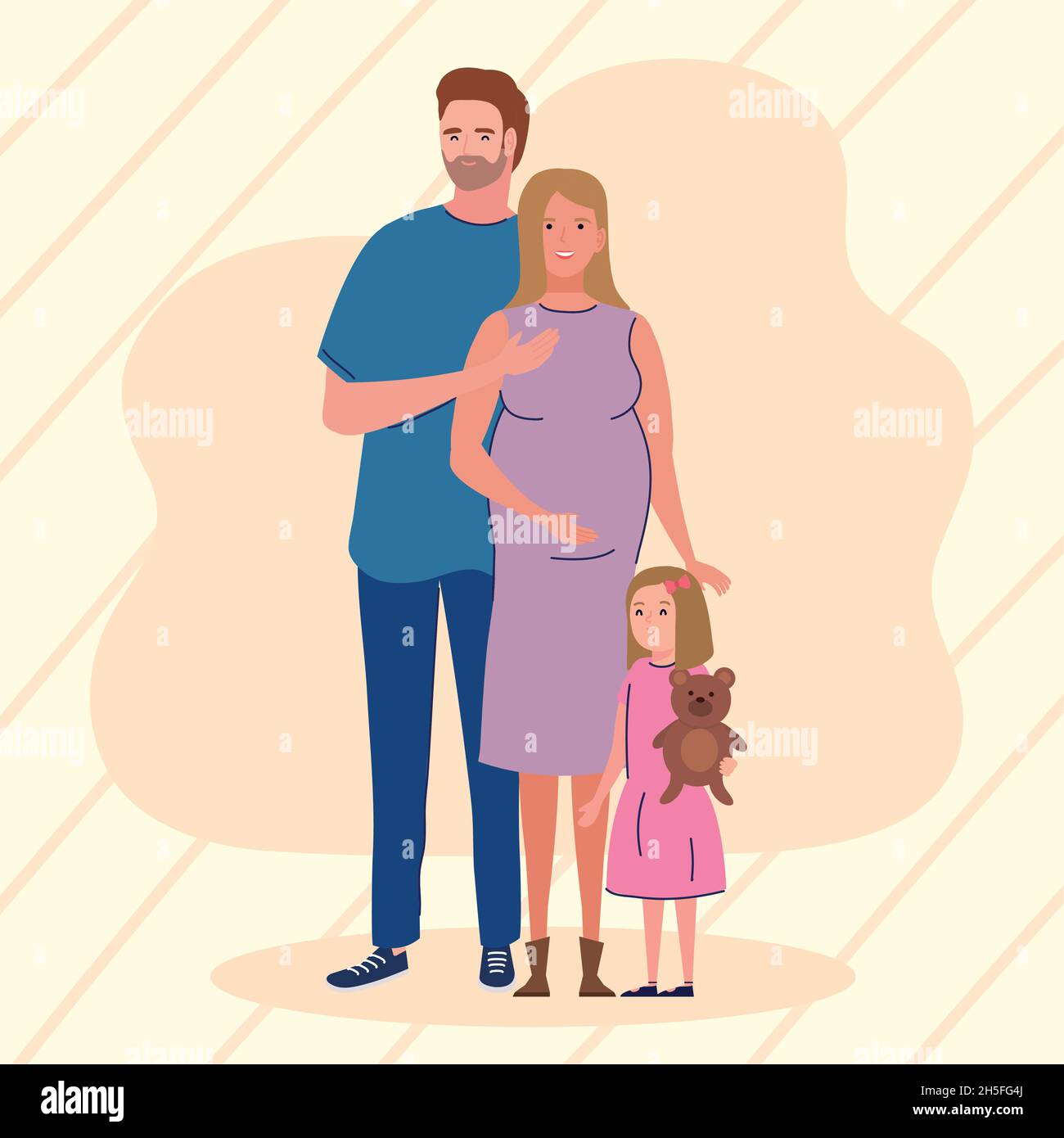 cute parents with daughter Stock Vector Image & Art - Alamy