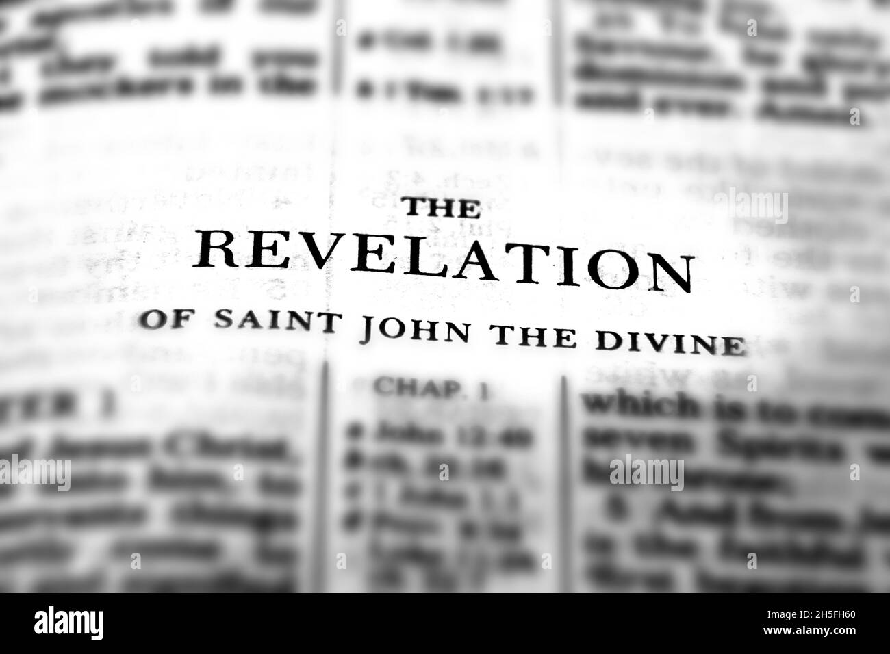 New Testament Scriptures from the Bible Book of Revelation Revelations Stock Photo