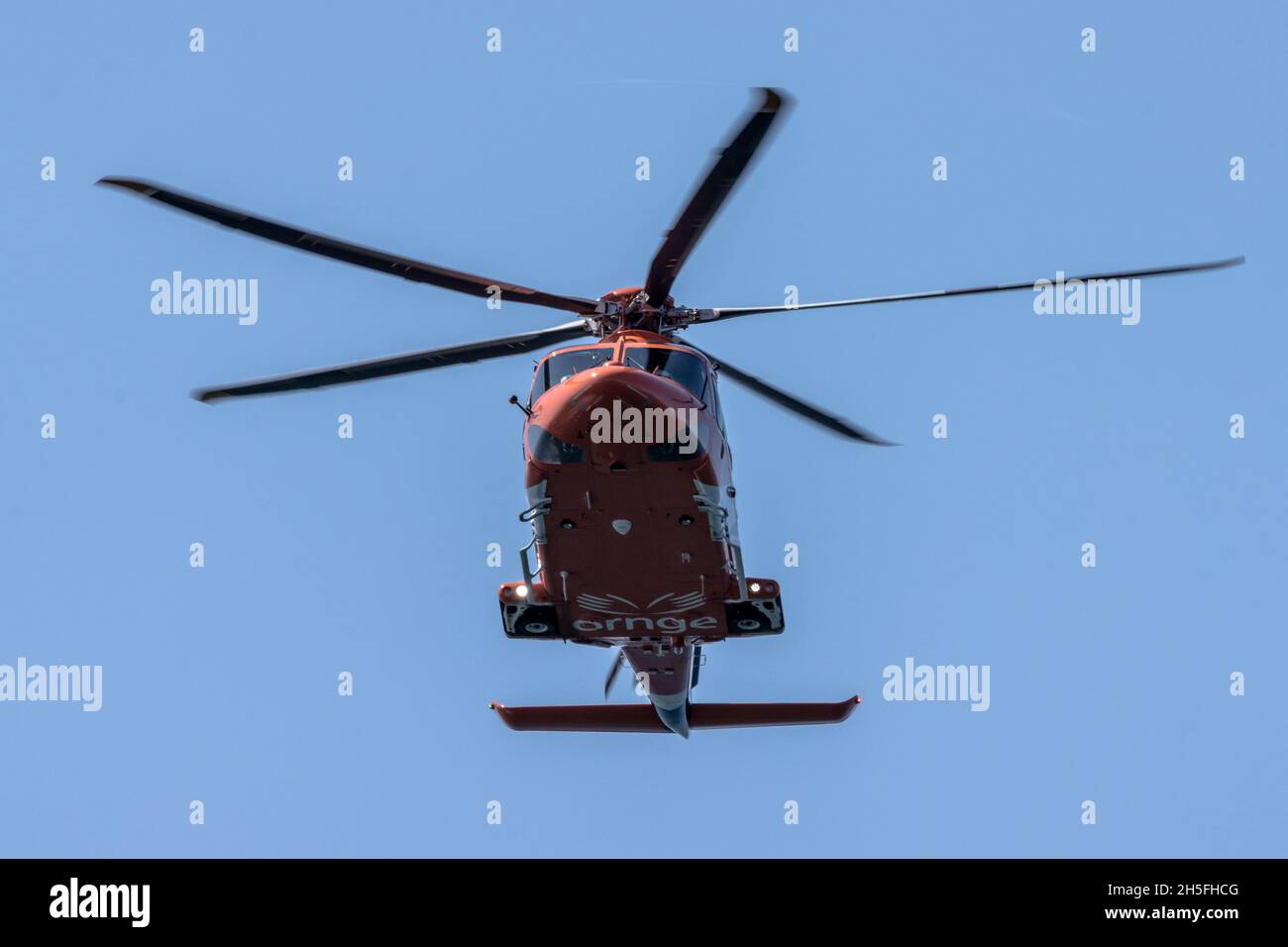 Toronto International Air Show Orange Air ambulance - Helicopter Stock Photo