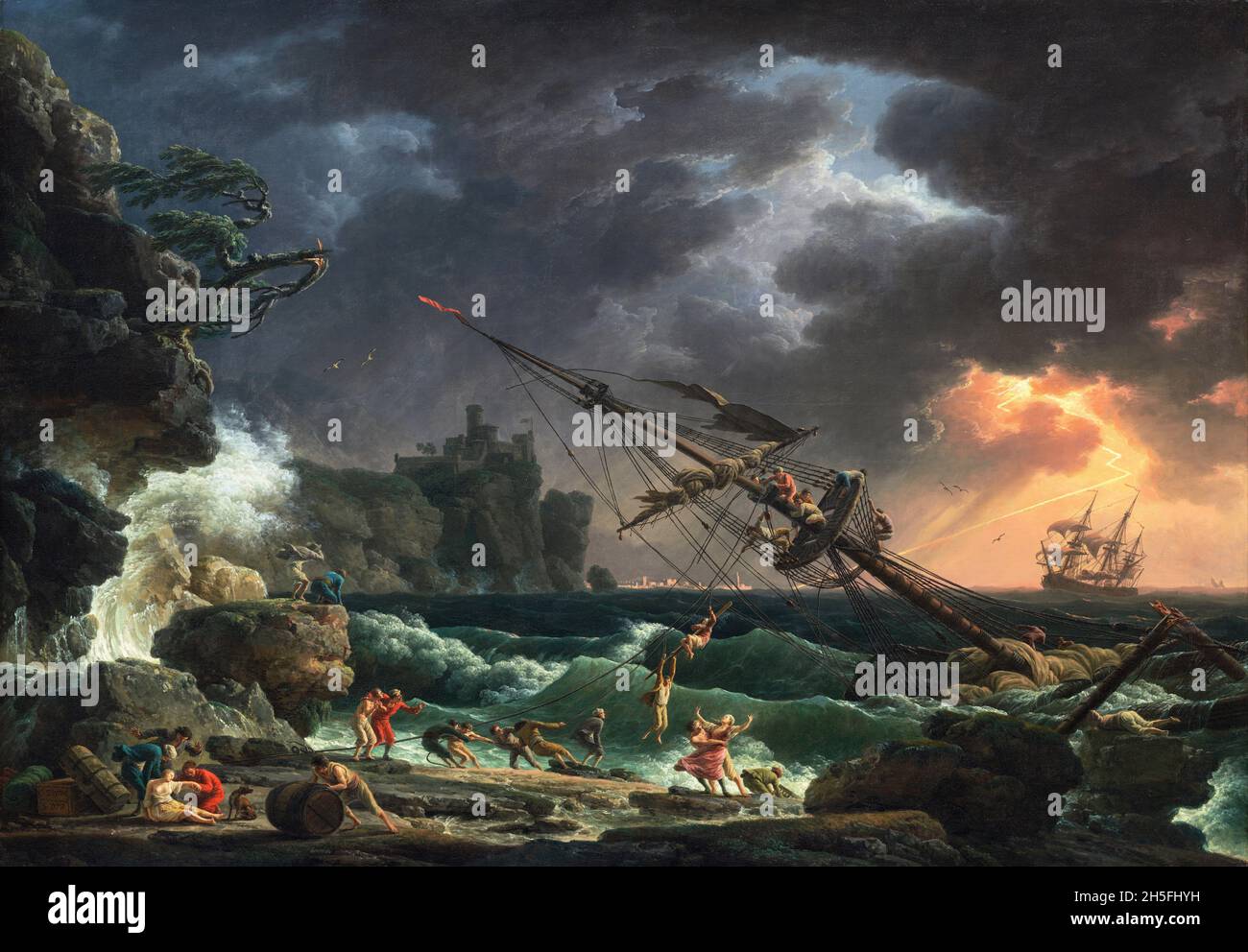 The Shipwreck by Claude-Joseph Vernet (1714-1789), oil on canvas, 1772 Stock Photo