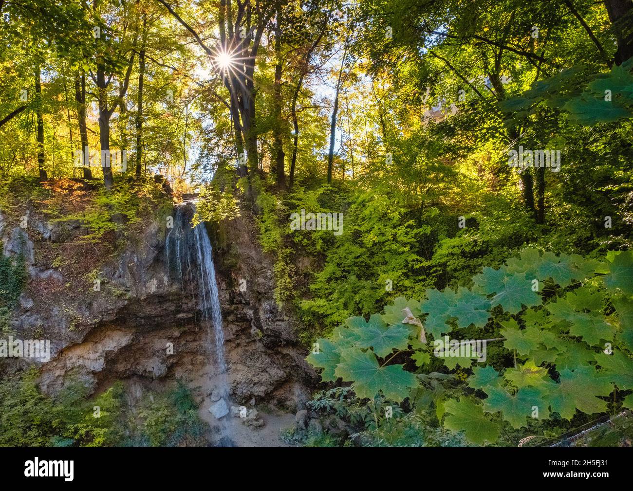 Lillafüred waterfall in autumn, Hungary Stock Photo
