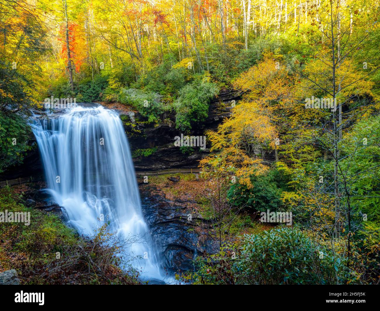 Dry Falls on the Cullasaja River in Nantahala National Forest along the