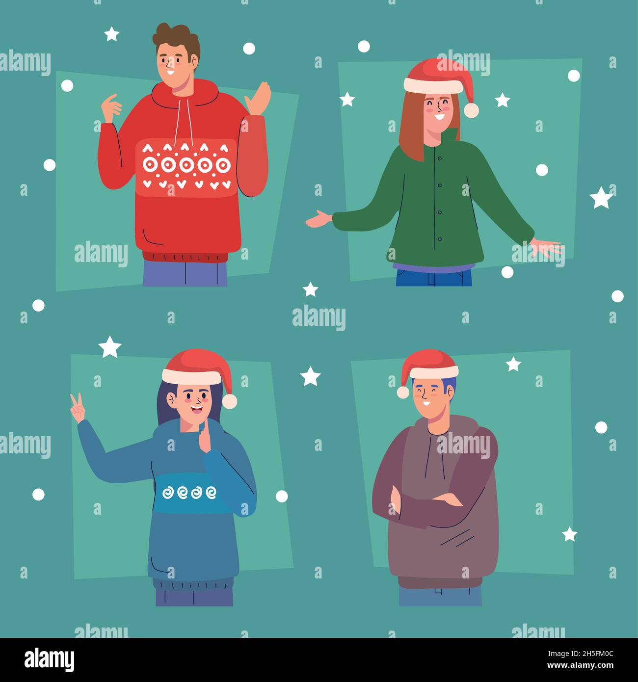 Wearing Sweaters Stock Vector Images Alamy 0710