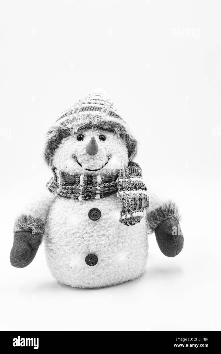 Snowman toy isolated on the white background. Stock Photo