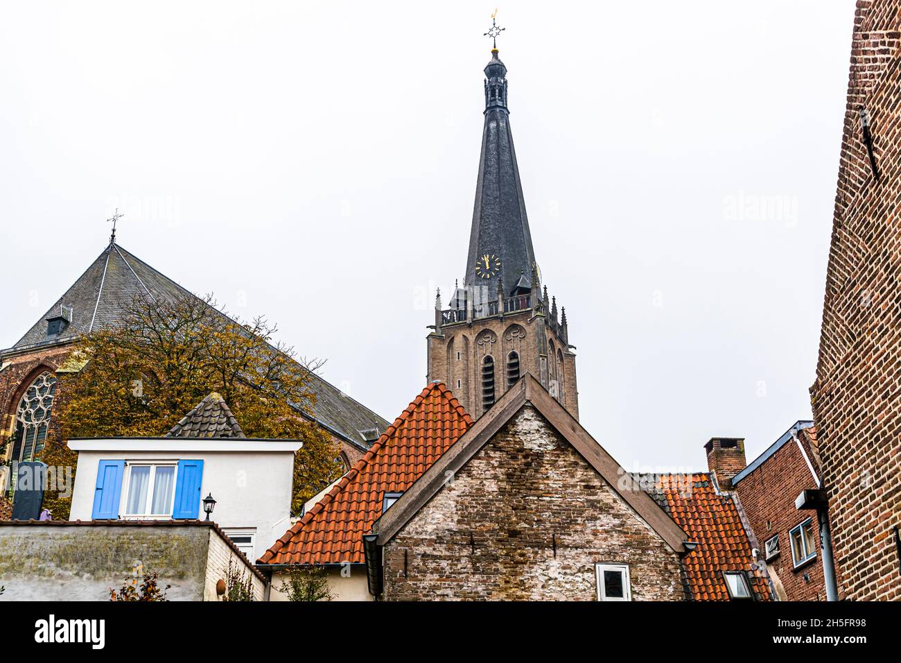 Martini Church seen from the garden of the Lalique Museum Doesburg, Netherlands Stock Photo