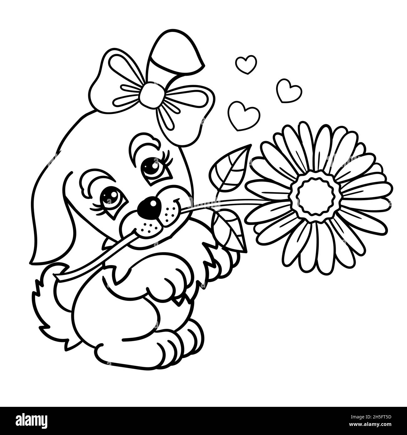 Cute dog cartoon hand drawn vector illustration. Can be used for t-shirt print, kids wear fashion design, baby shower invitation card. Stock Vector