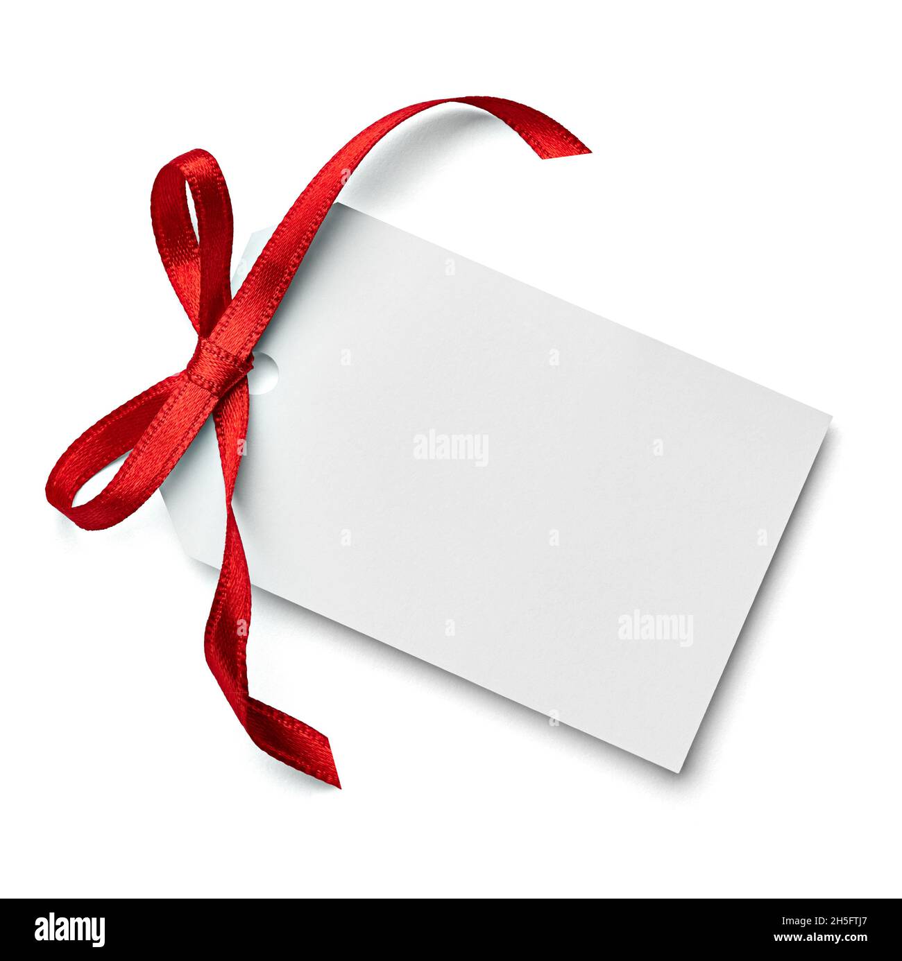 Note Card With Ribbon ribbon bow card note chirstmas celebration greeting Stock Photo - Alamy
