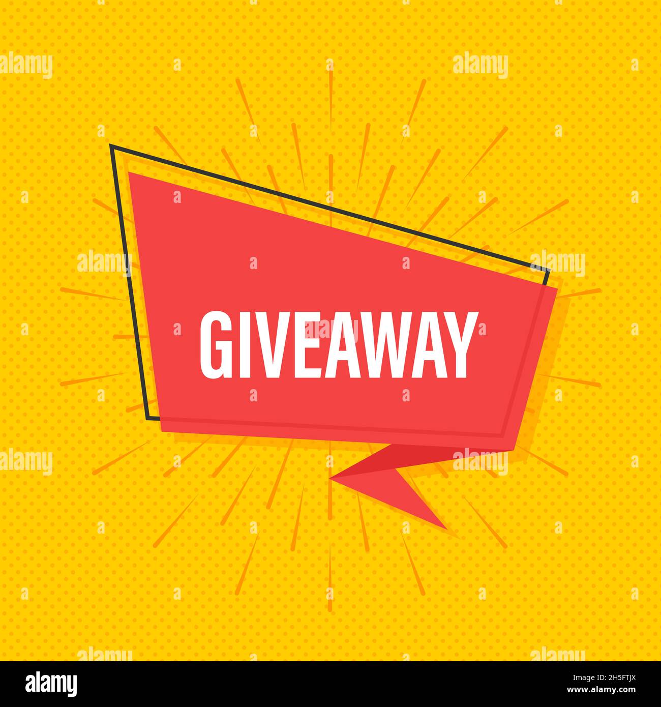 Modern flat style template with giveaway megaphone for banner design. Social media like icon concept. Vector illustration Stock Vector