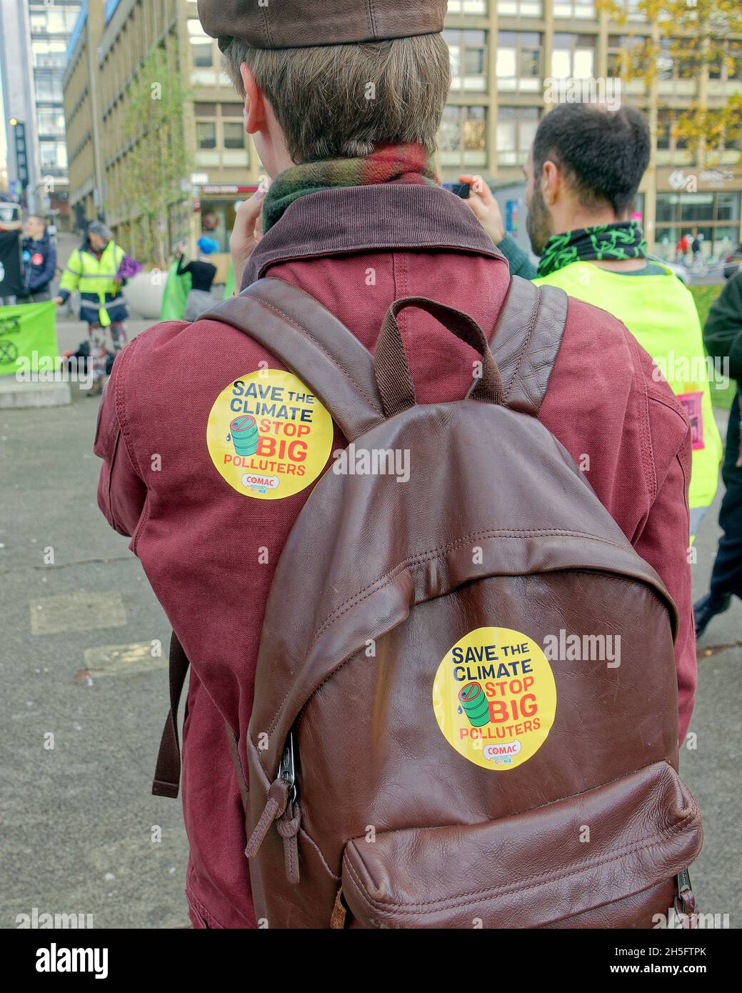 Glasgow, Scotland, UK  9th November, 2021. Tuesday saw activity fro irish protest group hot eire rising  under the eye of the police. Credit  Gerard Ferry/Alamy Live News Stock Photo