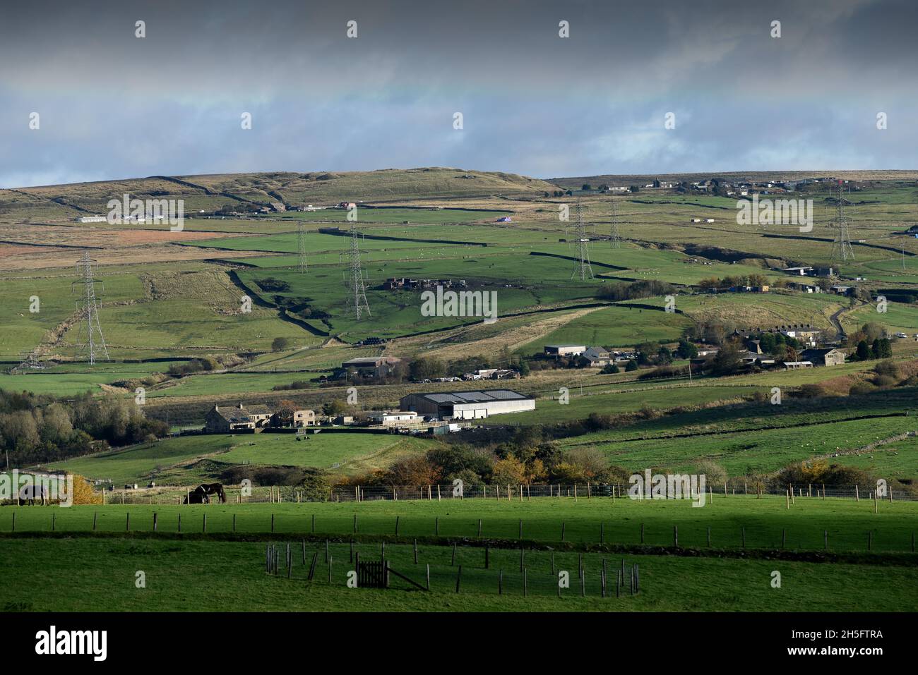 Hill farms on the Rossendale Moors, Lancashire, England, Uk Stock Photo