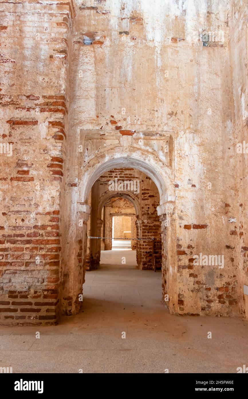 Huelva, Spain - November 5, 2021: inside of The Unfinished Church, of neoclassical style, also known as New or Cemetery in the town of Castaño del Rob Stock Photo