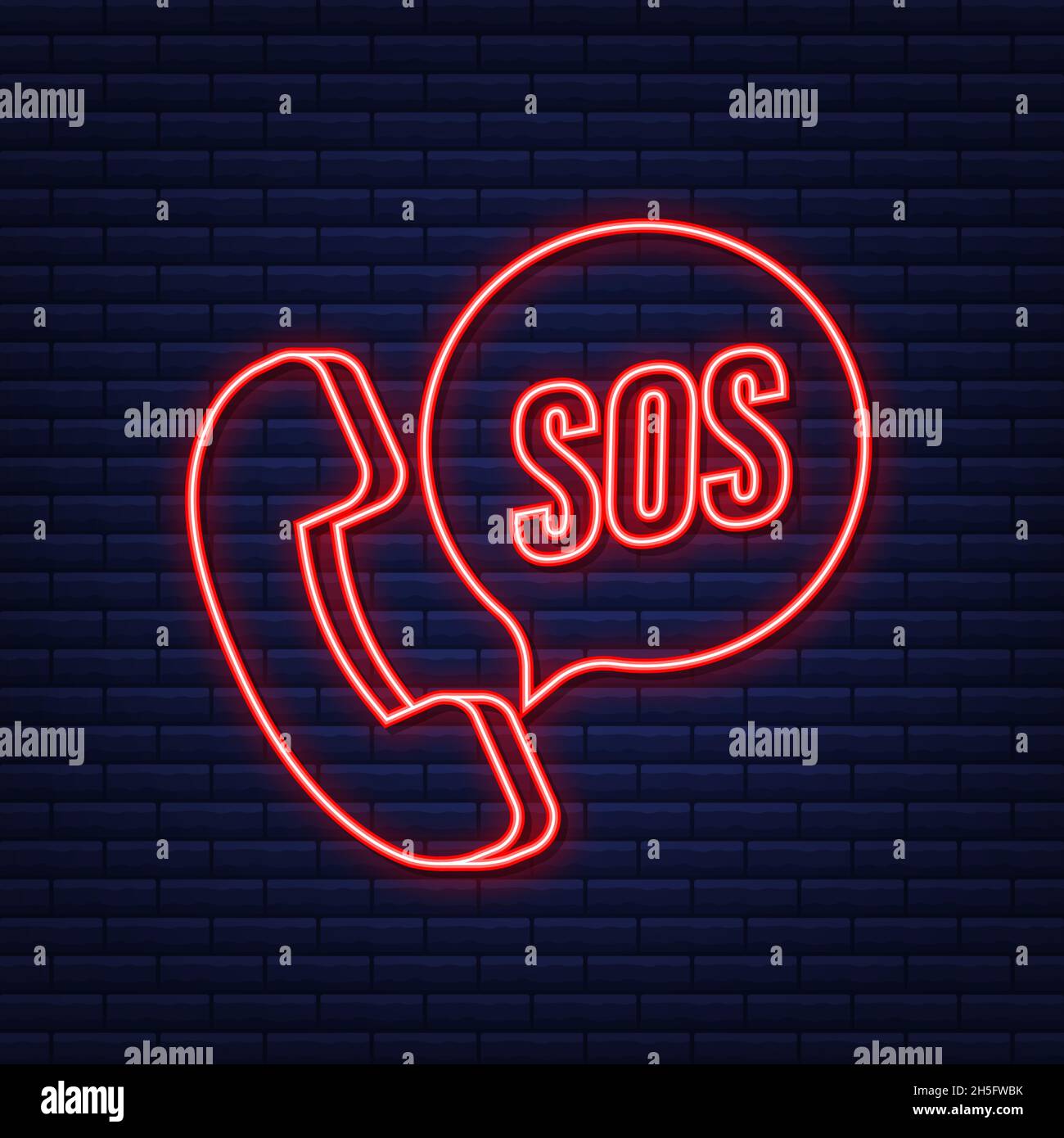 SOS emergency call. 911 calling. A cry for help. Vector stock illustration. Stock Vector